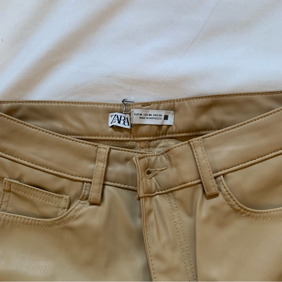 Melina pants lookalike! Faux leather beige nude flare out pants - Picture 6 of 8